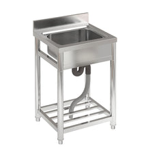 Load image into Gallery viewer, Stainless Steel Single Bowl Commercial Kitchen Sink with Bottom Shelf
