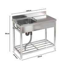 Load image into Gallery viewer, Stainless Steel One Compartment Commercial Sink with Right Drainboard
