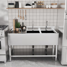 Load image into Gallery viewer, Premium Double Star Stainless Steel Washbasin with Shelf and Front Apron Living and Home 
