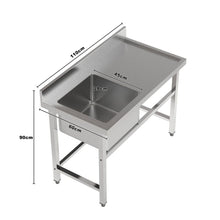 Load image into Gallery viewer, Stainless Steel One Compartment Commercial Sink with Right Drainboard Kitchen Sinks Living and Home 
