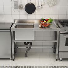 Load image into Gallery viewer, Stainless Steel One Compartment Commercial Sink with Right Drainboard Kitchen Sinks Living and Home 
