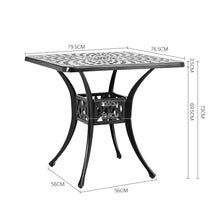 Load image into Gallery viewer, Cast Aluminum Square Outdoor Dining Table Black
