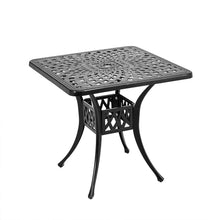 Load image into Gallery viewer, Cast Aluminum Square Outdoor Dining Table Black
