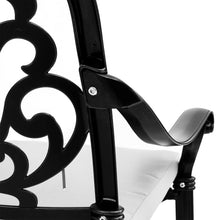 Load image into Gallery viewer, Set of 2 Outdoor Cast Aluminum Dining Chairs with Cushions
