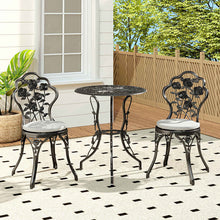 Load image into Gallery viewer, Livingandhome 3pcs Cast Aluminum Outdoor Bistro Dining Set, AI1286
