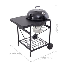 Load image into Gallery viewer, Outdoor Round Charcoal Grill with Side Table
