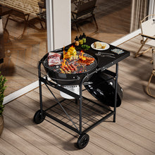 Load image into Gallery viewer, Outdoor Round Charcoal Grill with Side Table
