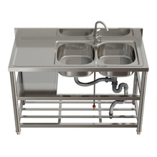 Load image into Gallery viewer, Stainless Steel One Compartment Sink with Shelves Living and Home 
