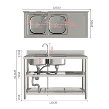 Load image into Gallery viewer, Stainless Steel One Compartment Sink with Shelves Living and Home 
