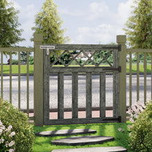 Load image into Gallery viewer, 3 x 3 ft Outdoor Cross Top Wooden Garden Gate Pedestrian Fence Yard Door
