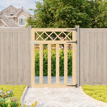 Load image into Gallery viewer, 3 x 4 ft Outdoor Cross Top Wooden Garden Gate Pedestrian Fence Yard Door
