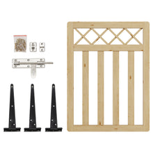 Load image into Gallery viewer, 3 x 4 ft Outdoor Cross Top Wooden Garden Gate Pedestrian Fence Yard Door
