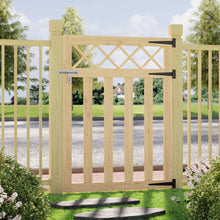 Load image into Gallery viewer, 3 x 4 ft Outdoor Cross Top Wooden Garden Gate Pedestrian Fence Yard Door
