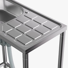 Load image into Gallery viewer, 201 Stainless Steel Commercial Sink with Drainboard
