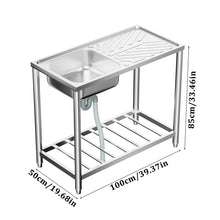 Load image into Gallery viewer, 201 Stainless Steel Commercial Sink with Drainboard
