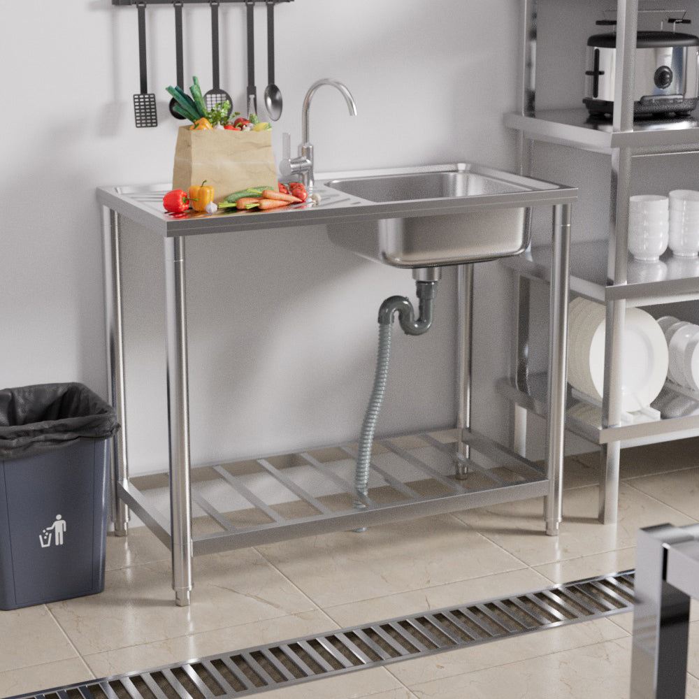 201 Stainless Steel Commercial Sink with Drainboard
