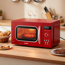 Load image into Gallery viewer, 800W 20L Retro Microwave Oven with LED Display - Red
