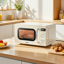 Load image into Gallery viewer, 800W 20L Retro Microwave Oven with LED Display - Cream
