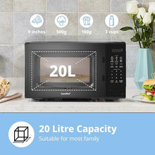 Load image into Gallery viewer, 700W 20L Countertop Microwave Oven with LED Display - Black
