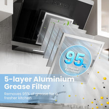 Load image into Gallery viewer, 60CM Wall-mounted 3-Speed Angled Cooker Hood with Touch Screen
