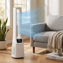Load image into Gallery viewer, 2-in-1 Electric Quiet Bladeless Tower Fan APP Remote Control w/ Touch Screen LED Display ,10 Speeds ,HEPA Filter
