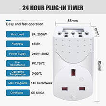 Load image into Gallery viewer, 2000W Programmable Digital Timer Plug Socket
