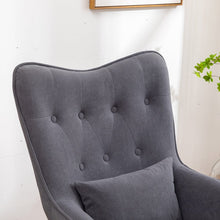 Load image into Gallery viewer, 107cm Height Velvet Wingback Lounge Armchair and Footstool Wingback Chairs Living and Home 
