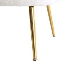 Load image into Gallery viewer, White Boucle Teddy Fabric Armchair with Metal Legs Tub Chairs Living and Home 
