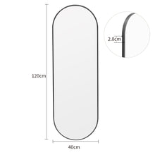 Load image into Gallery viewer, Modern Oval Metal Full Length Wall Mirror Black
