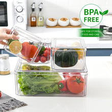 Load image into Gallery viewer, 4Pcs Transparent Refrigerator Bins Organizer Set
