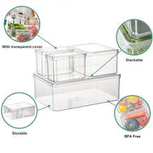 Load image into Gallery viewer, 4Pcs Transparent Refrigerator Bins Organizer Set
