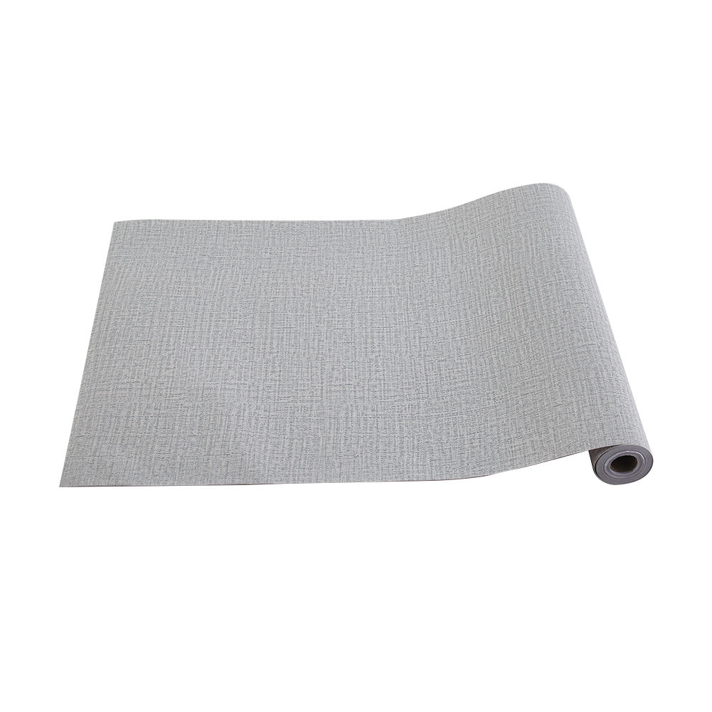 Livingandhome Grey Linen Textured PVC Self-adhesive Wallpaper, CT0328