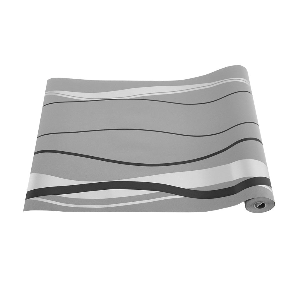Livingandhome Modern Curve Striped Non-Woven Wallpaper, CT0366