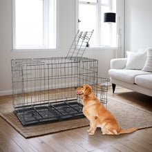 Load image into Gallery viewer, Reinforced Black Pet Cage for Medium to Small Dogs, Cats, and Rabbits Living and Home 
