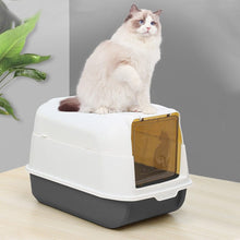Load image into Gallery viewer, Large Hooded Top Entry Cat Litter Box with Scoop Living and Home 
