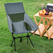 Load image into Gallery viewer, Portable Heightened Backrest Folding Camping Chair
