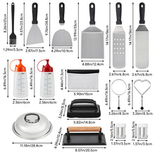 Load image into Gallery viewer, 17Pcs Griddle Accessories Kit Stainless Steel Flat Top Teppanyaki Tools Set
