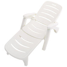 Load image into Gallery viewer, Outdoor Plastic Foldable Garden Poolside Lounger Recliner with Wheels
