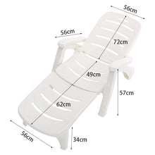 Load image into Gallery viewer, Outdoor Plastic Foldable Garden Poolside Lounger Recliner with Wheels
