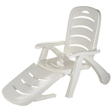 Load image into Gallery viewer, Outdoor Plastic Foldable Garden Poolside Lounger Recliner with Wheels
