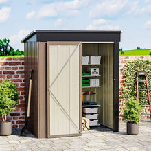 Load image into Gallery viewer, Classic Lockable Tool Storage Bike Shed Brown Metal Shed for Garden Storage Garden Sheds Living and Home W 94 x L 160.5 x H 181 cm 
