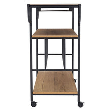 Load image into Gallery viewer, Metallic Rolling Serving Bar Cart with Wine Rack
