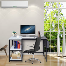 Load image into Gallery viewer, Premium Wooden Office Desk with Storage Shelf and Fabric Pouch Living and Home 
