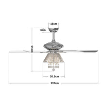 Load image into Gallery viewer, 52 Inch Luxury Ceiling Light Fan Crystal Droplets Chandelier Ceiling Lights Living and Home 
