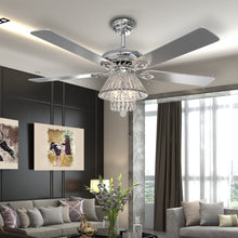 Load image into Gallery viewer, 52 Inch Luxury Ceiling Light Fan Crystal Droplets Chandelier Ceiling Lights Living and Home 
