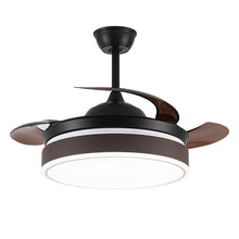 Load image into Gallery viewer, Modern Style Indoor Round Ceiling Fan with Light and Remote
