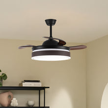 Load image into Gallery viewer, Modern Style Indoor Round Ceiling Fan with Light and Remote
