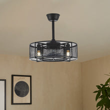 Load image into Gallery viewer, Metal Industrial Ceiling Fan with Lights Black for Living Room
