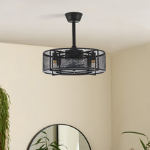 Load image into Gallery viewer, Metal Industrial Ceiling Fan with Lights Black for Living Room
