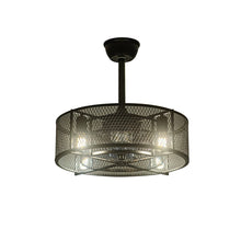 Load image into Gallery viewer, Black Ceiling Fan with 30W Light Wind Pendant with Metal Mesh Cage Ceiling Fans Living and Home 
